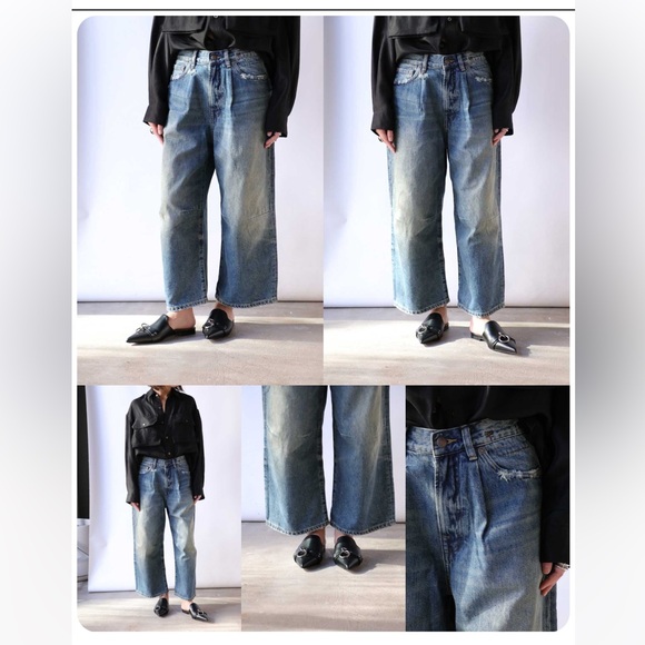 R13 cropped wide leg; multiple styling options 4 effortless cool. LIGHT wash - Picture 12 of 16